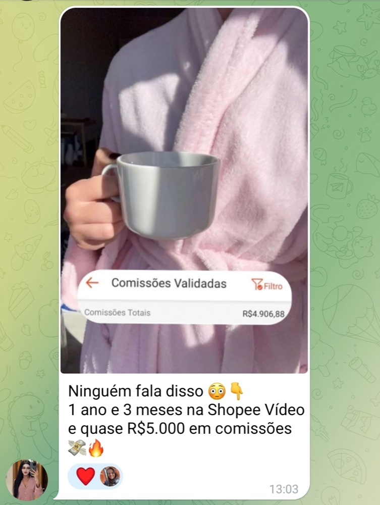 Comissões totais de quase R$5.000 na Shopee Vídeo